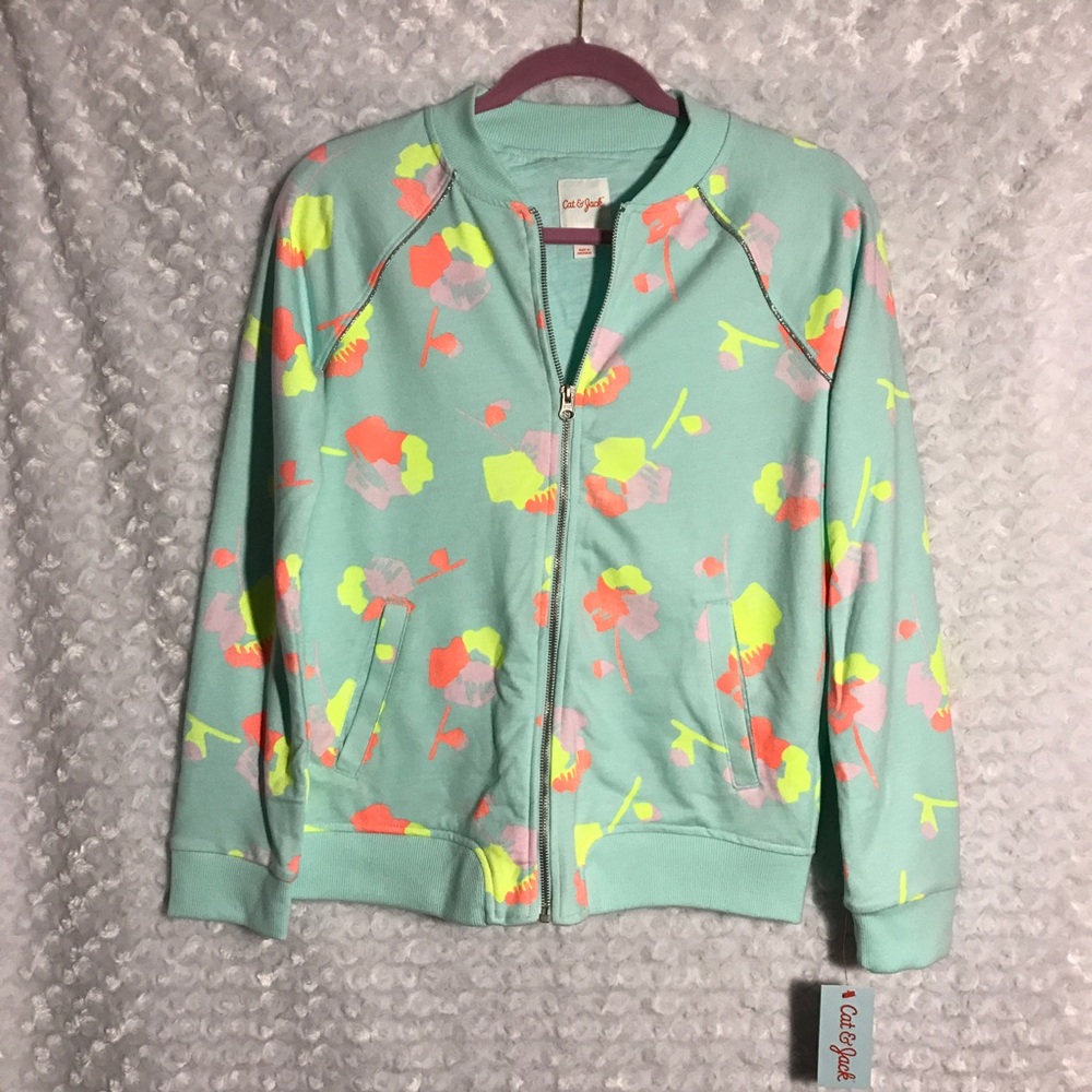 Cat & Jack Floral Print Zip-Up Sweatshirt